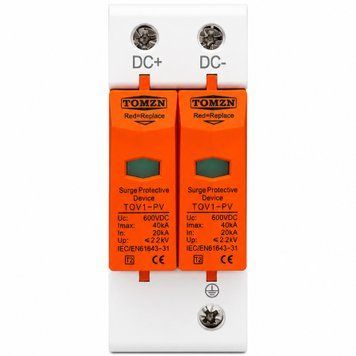Пристрій захисту від перенапруги DC TOMZN TZG40-PV DO 2Р 600V бл-з.13 фото