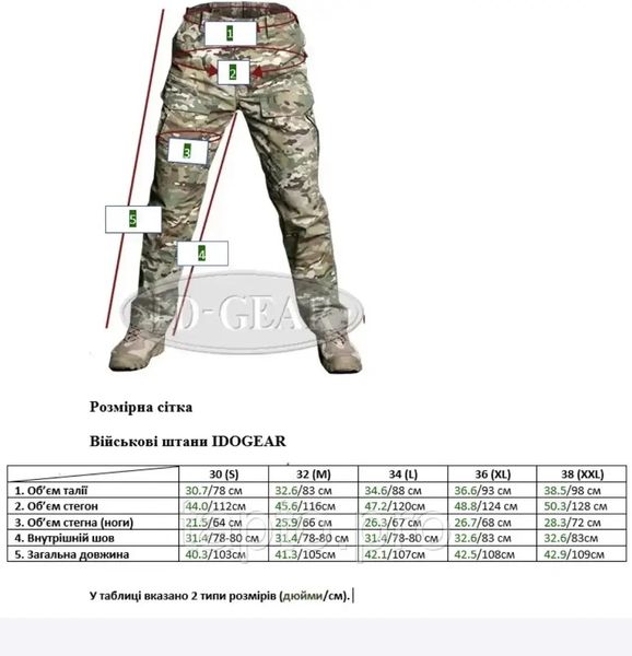 Брюки IDOGEAR G3 V2 Combat Suit & Pants IG-PA3205 с наколенниками Multicam размер Л IG-PA3205 фото