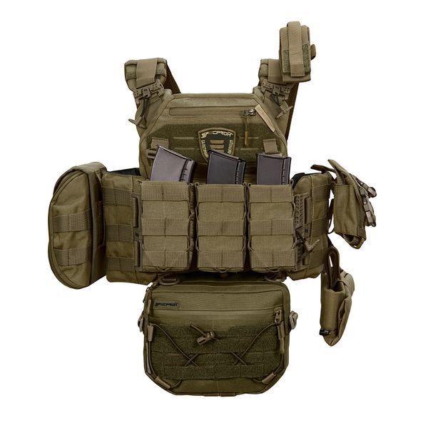Плитоноска Warmor gen.3 Pro Max. Система швидкого скидання. 7 підсумок. Олива 2400 фото