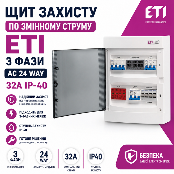 Щит защиты по переменному току TOMZN 3 фазы AC 24 WAY 32А IP-40 щит.49 фото