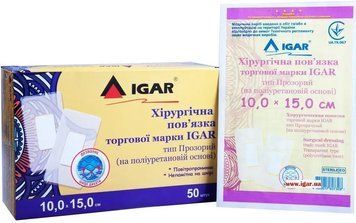 Хирургическая повязка IGAR Прозрачная на полиуретановой основе 15 &times; 10 см к.004218 фото