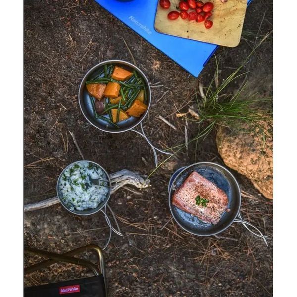 Каструля титанова зі складною ручкою 1300 мл Naturehike NH18T202-B 6927595733561 фото