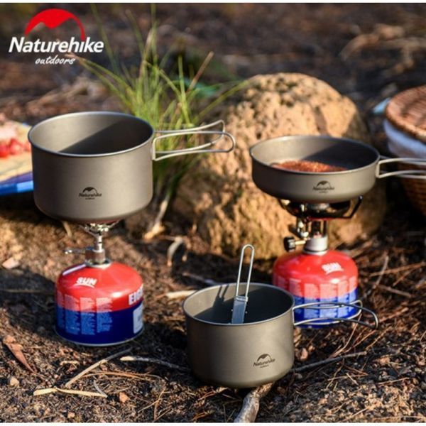 Каструля титанова зі складною ручкою 1300 мл Naturehike NH18T202-B 6927595733561 фото