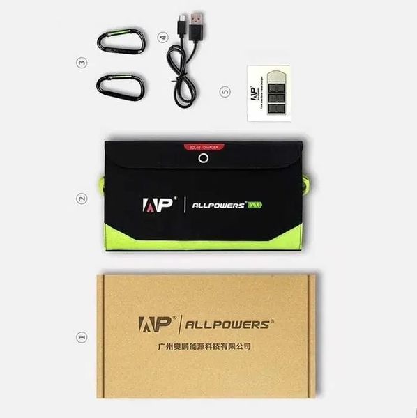 Сонячна батарея ALLPOWERS SP-002 21W + powerbank 10000mAh (AP-SP-002-BLA) AP-SP-002-BLA фото