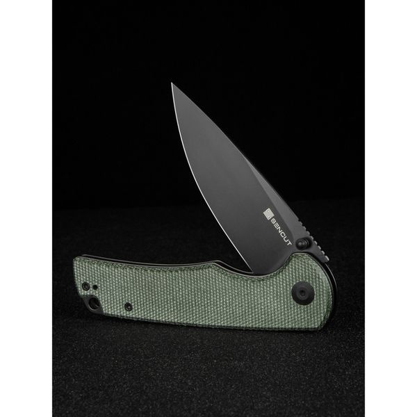Ніж складаний туристичний Sencut Praktisk, (9.1 см) 9Cr18MoV / Micarta темно-зелений S24019-3 фото