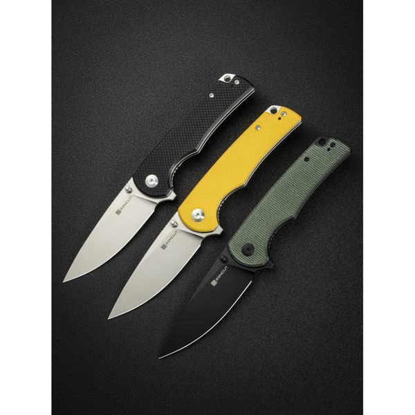 Ніж складаний туристичний Sencut Praktisk, (9.1 см) 9Cr18MoV / Micarta темно-зелений S24019-3 фото