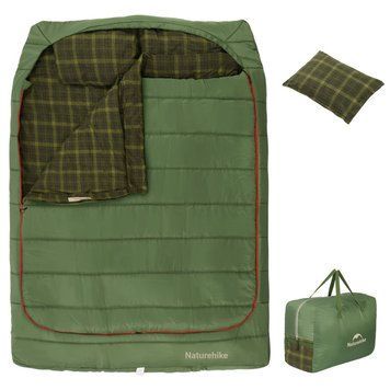 Спальний мішок двомісний із подушками Naturehike CNK2350WS019, зелений 6975641882411 фото