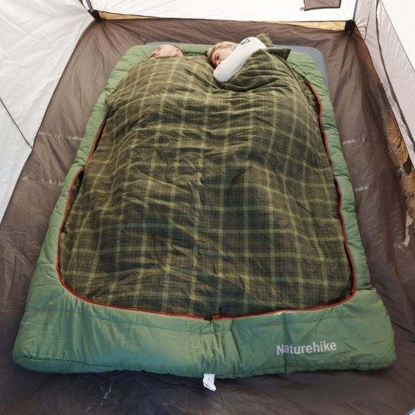 Спальний мішок двомісний із подушками Naturehike CNK2350WS019, зелений 6975641882411 фото