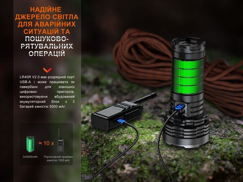 Ліхтар ручний Fenix LR40R V2.0 LR40RV20 фото