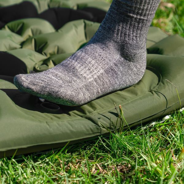 Матрац туристичний надувний двомісний Naturehike CNK2550WS019, 200х125х6.5 см, зелений із вбудованою помпою для надування 6977465869616 фото