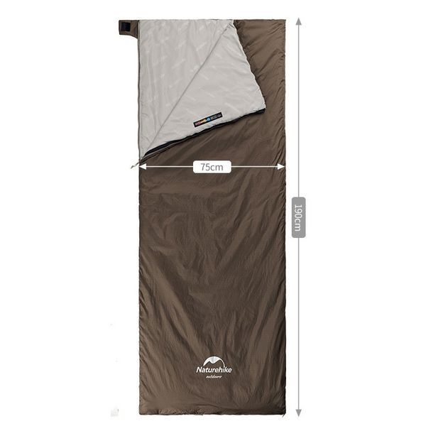 Спальник сверхлегкий Naturehike Summer LW180 NH21MSD09 правый, (15&deg;C), p-p M, коричневый 6927595777954-R фото
