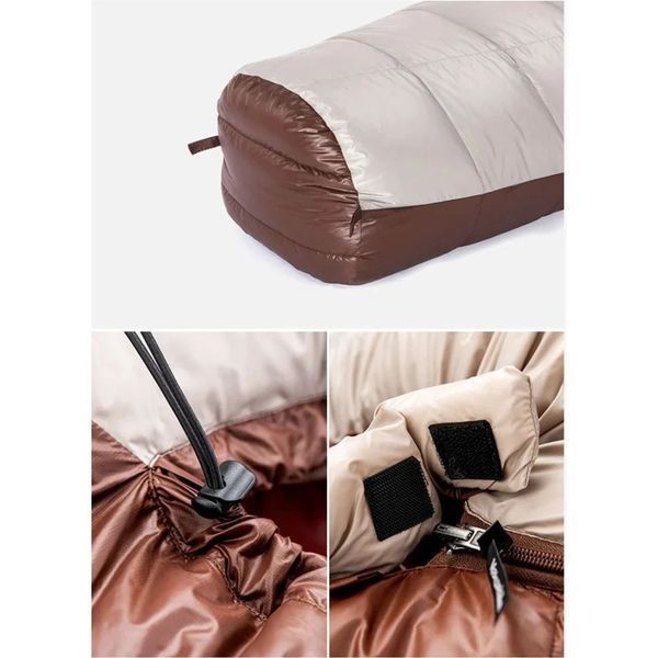 Спальник с натуральным пухом Naturehike Snowbird NH20YD001, р-р M, коричневый 510 г 6927595762134 фото