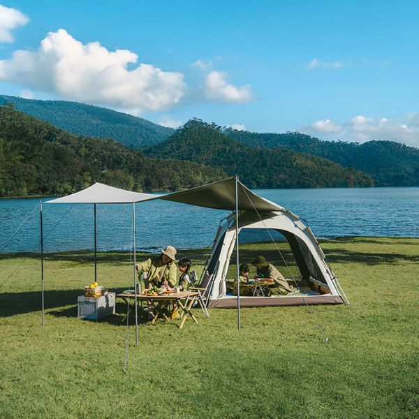 Палатка четырехместная с тентом автоматическая Naturehike Ango CNK2550WS010, коричневая 6927595789094 фото