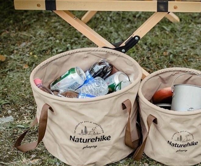 Складане відро для води з ПВХ Naturehike NH20SJ040, 10&nbsp;л,&nbsp;світло-коричневий 6927595764619 фото