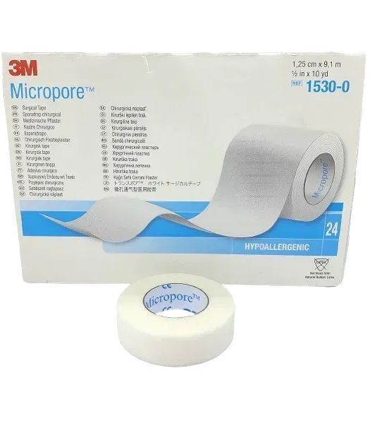 Пластырь хирургический 3М MICROPORE 1,25 см*9,1 м на нетканой основе арт.821 фото
