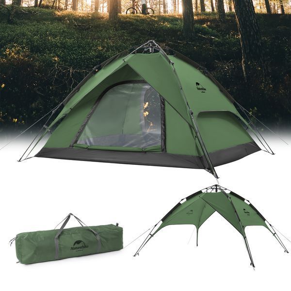 Палатка трехместная автоматическая Naturehike NH21ZP008, темно-зеленая 6976023922336 фото