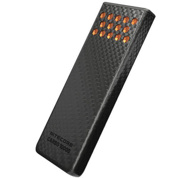 Зовнішній зарядний пристрій Power Bank Nitecore CARBO 10000 GEN2 (30W, QC 3.0, 10000mAh), чорно-помаранчевий 6-1494_10000_gen2_or фото