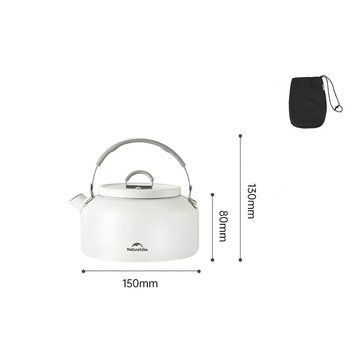 Чайник з керамічним антипригарним покриттям Naturehike CNK2450CF013 0,8 л, алюміній, білий 6927595706046 фото