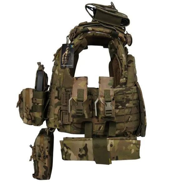 Плитоноска Warmor Gen.6 PRO MAX. Мультикам. Максимальний набір підсумків (00000003404) 4807 фото