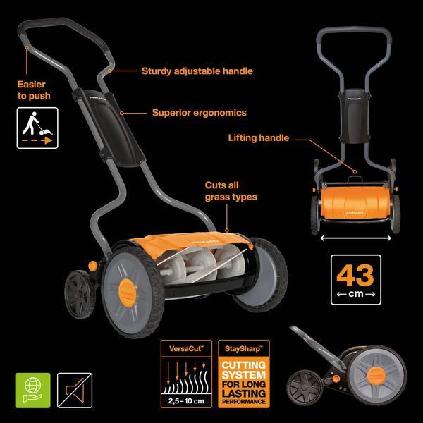 Механическая газонокосилка Fiskars StaySharp&trade; Plus Reel Mower 113872 (1015649) 1015649 фото