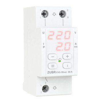 Реле напруги з контролем струму AC ZUBR CV2-40 red 2Р 40A 220V ZUBR CV2-40 red фото