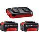 Акумулятори + зарядний пристрій на два аккумулятори Einhell 18V 2x4.0Ah Twincharger Kit 2.2 кг 4514173 фото 1