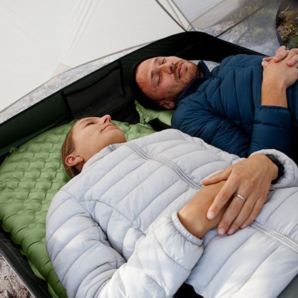 Матрац туристичний надувний двомісний Naturehike CNK2450WS014, надлегкий, 200х132х8 см, зелений із мішком для надування 6976023926358 фото