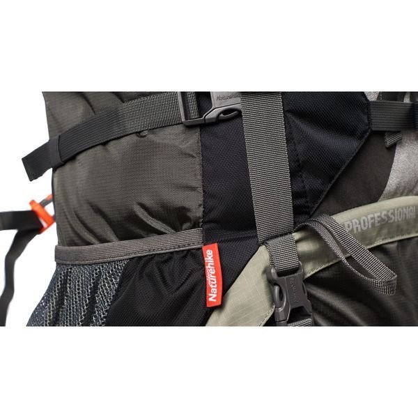 Рюкзак туристичний Naturehike NH70B070-B, 70 л + 5 л, чорно-сірий 6927595709009 фото