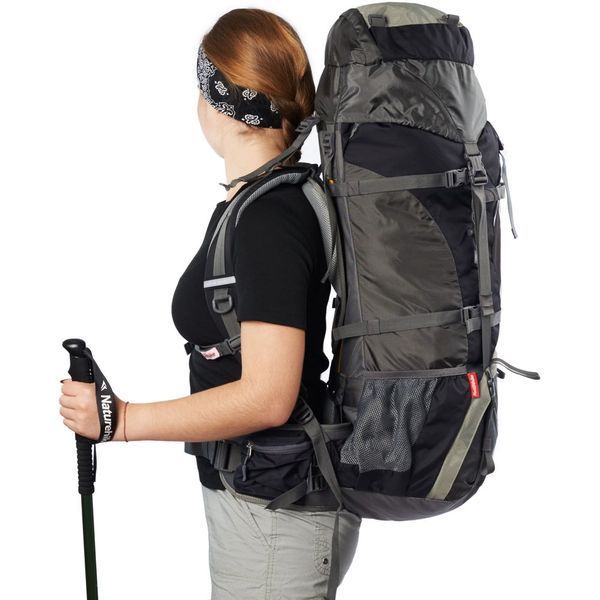 Рюкзак туристичний Naturehike NH70B070-B, 70 л + 5 л, чорно-сірий 6927595709009 фото