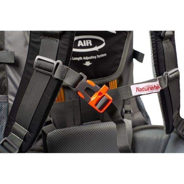 Рюкзак туристичний Naturehike NH70B070-B, 70 л + 5 л, чорно-сірий 6927595709009 фото
