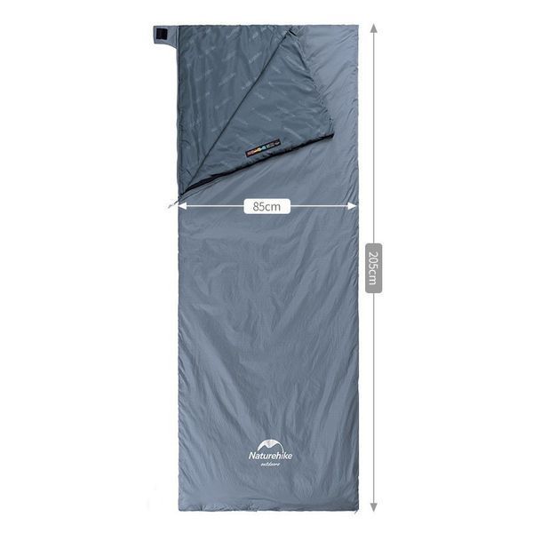 Спальник сверхлегкий Naturehike Ultralight LW180 NH21MSD09 правый, (15&deg;C), p-p XL, серо-синий 6927595777978-R фото