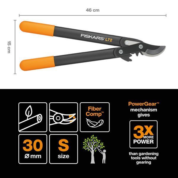 Сучкоріз Fiskars PowerGear &trade; (S) L72 112200 (1001555) 1001555 фото