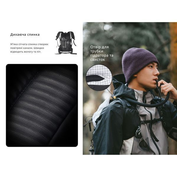 Рюкзак туристический Naturehike Helium CNK2300016, 30+5 л, черный 6976507661331 фото