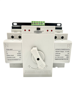Автоматический трансферный выключатель (АВР) АС TOMZN TOQP-125/2P 2P 63А 220V (2 входа, 1 выход) авт.57 фото
