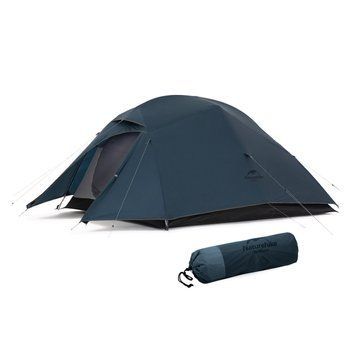 Палатка сверхлегкая трехместная с футпринтом Naturehike Cloud Up 3 UL NH18T030-T-T, 20D, темно-синяя 6927595783290 фото