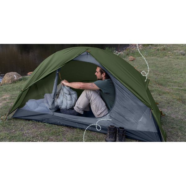 Палатка сверхлегкая одноместная с футпринтом Naturehike Cycling 1 NH18A095-D, 210T, темный зеленый 6927595735671 фото