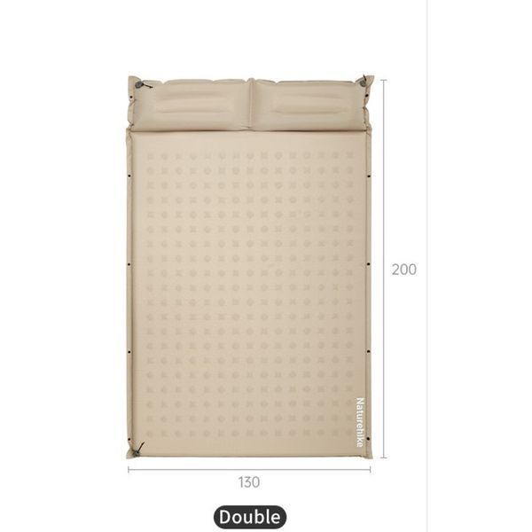 Коврик самонадувающийся с подушкой двухместный Naturehike CNK2550WS025, 60 мм, зеленый 6977465868749 фото
