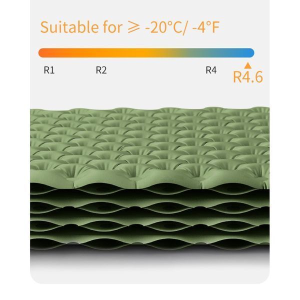 Матрац туристичний надувний одномісний Naturehike CNK2450WS014, надлегкий, 186х58х8 см, зелений із мішком для надування 6976023926808 фото