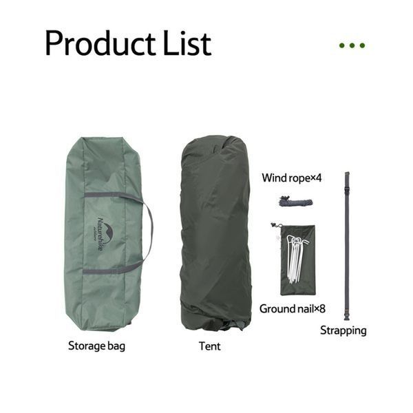 Палатка трехместная автоматическая Naturehike NH21ZP008, оливково-зеленая 6927595777442 фото