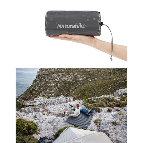 Матрац туристичний надувний двомісний Naturehike CNH22DZ018, надлегкий, 196x120x7 см, чорний, для туризму із мішком для надування 6975641888772 фото