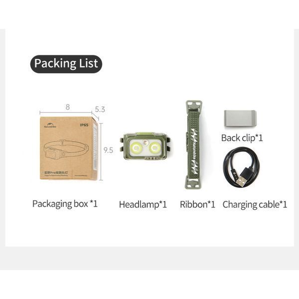 Ліхтар налобний Naturehike CNK2550ZM011, зелений 6977465869876 фото