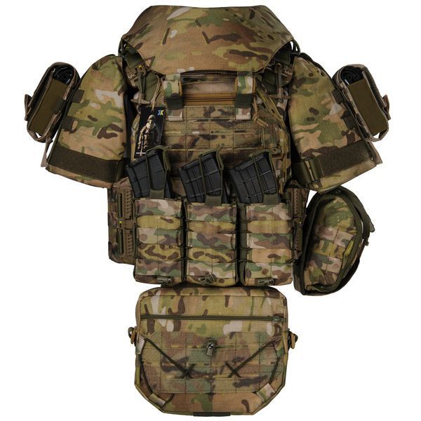 Плитоноска жіноча Warmor gen.3 FL MAX (for Ladies) (без плит). З максимальним набором підсумків, захистом шиї та плечей по 1 класу ДСТУ. Мультикам. 4010 фото
