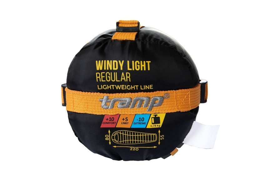Спальный мешок Tramp Windy Light кокон левый yellow/grey 220/80-55 UTRS-055 UTRS-055-L фото