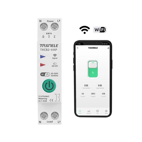 WIFI Smart Switch с счетчиком электроэнергии и мониторингом TAXNELE 63A 1P+N авт.7 фото