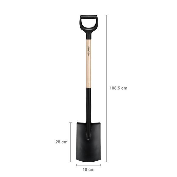 Лопата пряма з дерев'яною ручкою Fiskars Solid&trade; (1066722) 1066722 фото