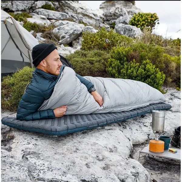 Матрас надувной сверхлегкий двойной Naturehike CNH22DZ018, с мешком для надува, прямоугольный зеленый 196 см. 6927595712221 фото
