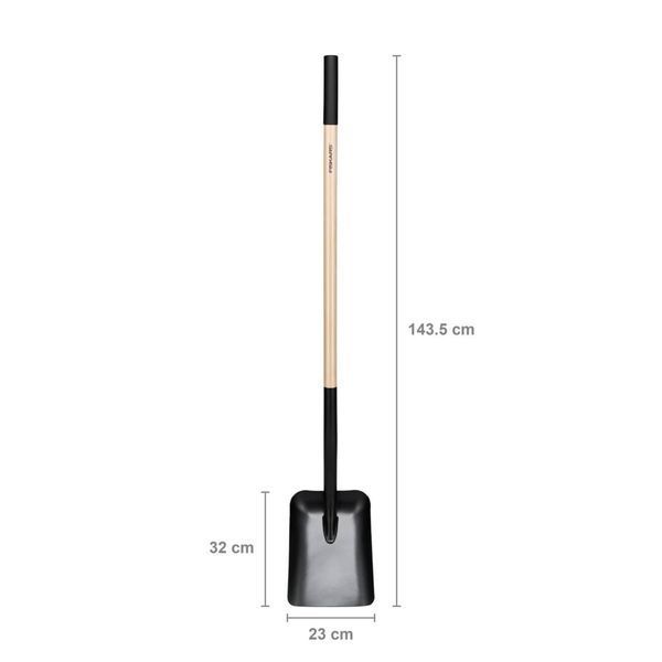 Лопата совкова з дерев'яною ручкою (L-подібна рукоятка) Fiskars Solid&trade; (1066724) 1066724 фото