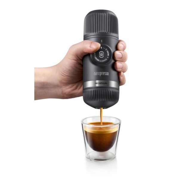 Портативна еспресо-кавоварка Wacaco Nanopresso сіра, механічна, для меленої кави WNANOGR фото