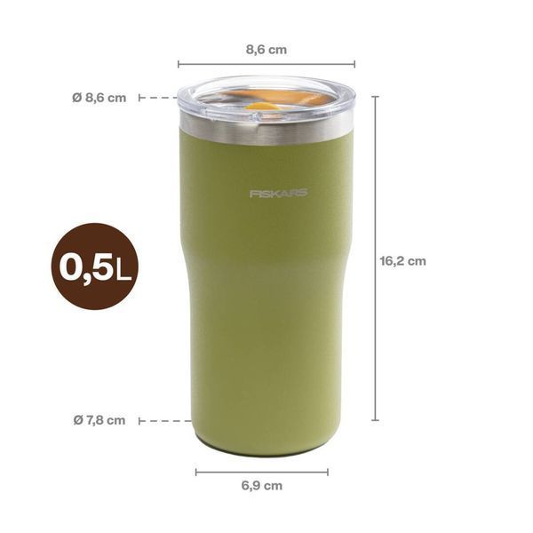 Термокружка Fiskars On-the-go 0.5 л, колір кропива (1078763) 1078763 фото