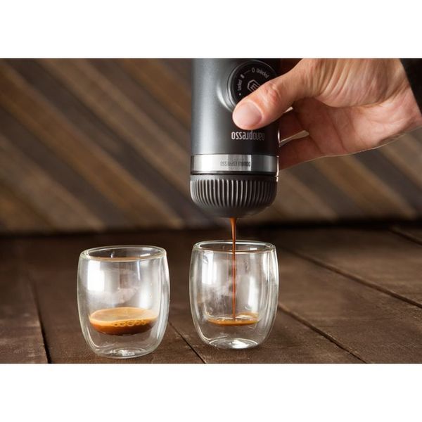 Портативна еспресо-кавоварка Wacaco Nanopresso сіра, механічна, для меленої кави WNANOGR фото